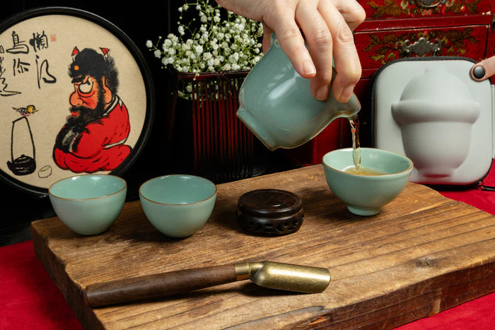 Joy of the Sky Ru Ware Portable Tea Set  汝窯天青喜樂旅行套裝