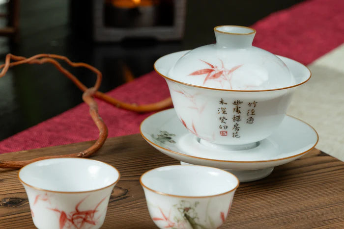 Auspicious Bamboo Tea Set 吉祥安康-紅竹水仙